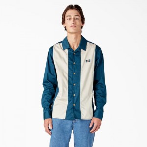Dickies Westover Long Sleeve Shirt Reflecting Pond | OYKQ4834