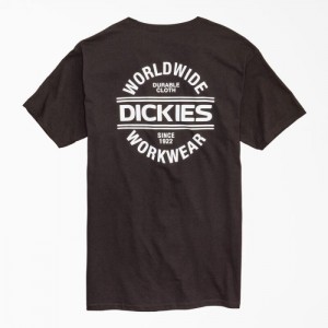 Dickies Worldwide Workwear Grafice T-Shirt Negrii | TOHE3136