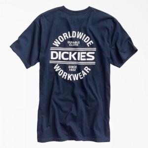 Dickies Worldwide Workwear Grafice T-Shirt Bleumarin | IZLR5891