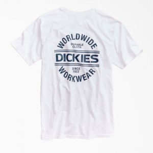 Dickies Worldwide Workwear Grafice T-Shirt Albi | MZWX8446