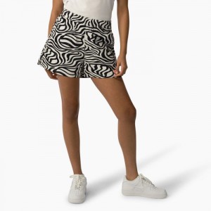 Dickies Zebra Regular Fit Print Shorts, 5" Negrii Albi | YFSS5662