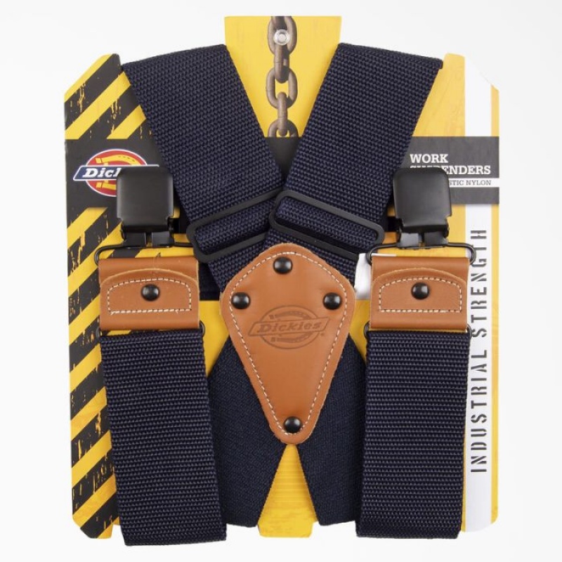 Dickies 2-Inch Largi Lucru Suspenders Bleumarin Albastri | CCHG8918