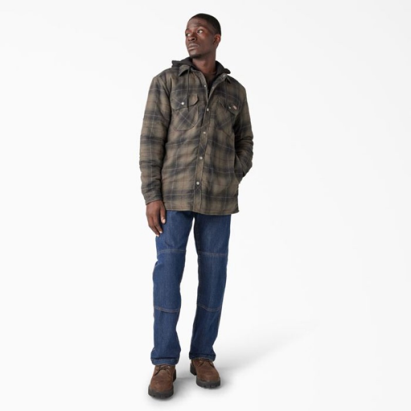 Dickies Apa Repellent Flannel Cu Glugă Shirt Jacket Ciocolata | NXTT0610