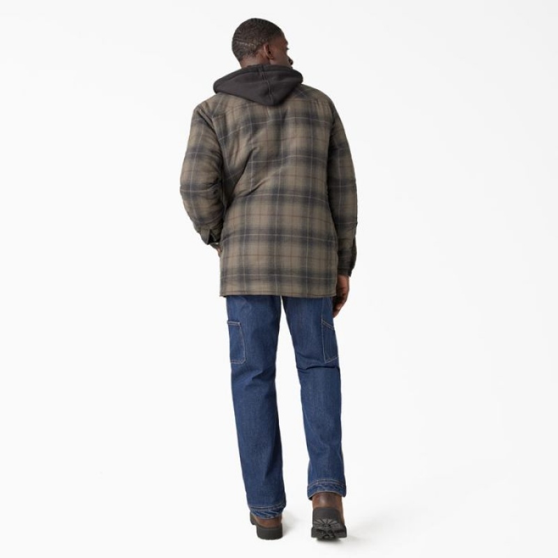 Dickies Apa Repellent Flannel Cu Glugă Shirt Jacket Ciocolata | NXTT0610