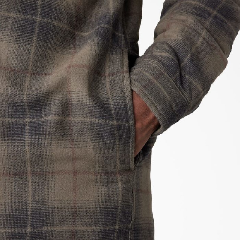 Dickies Apa Repellent Flannel Cu Glugă Shirt Jacket Ciocolata | NXTT0610