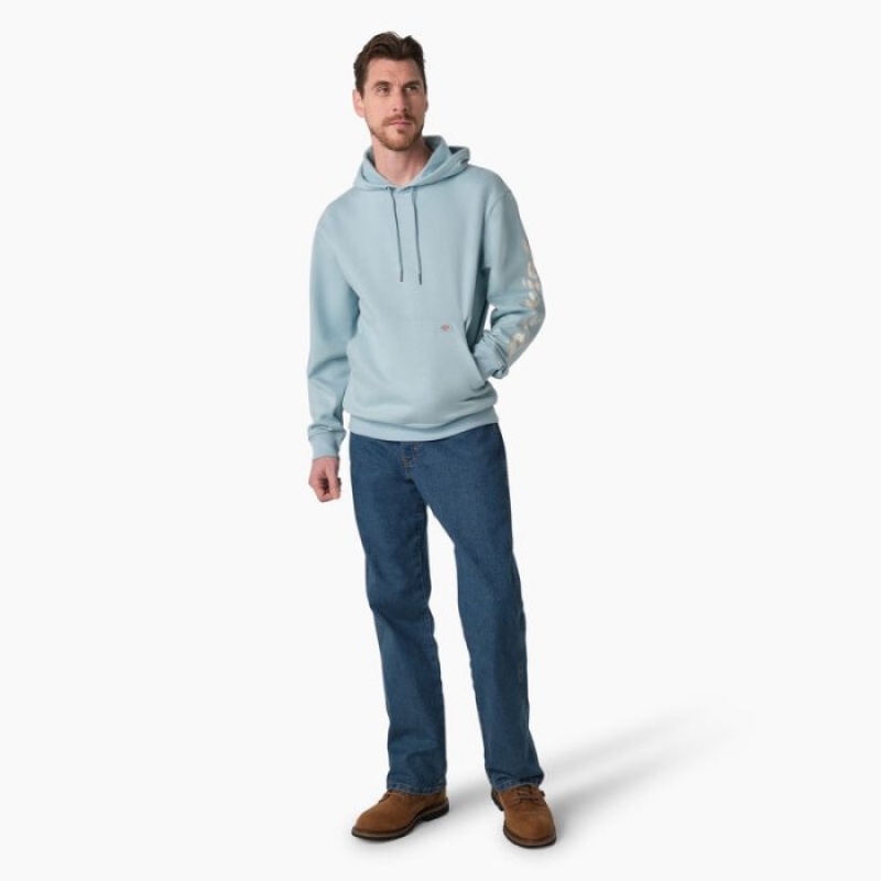 Dickies Apa Repellent Logo Sleeve Hoodie Albastri | YOVN9359