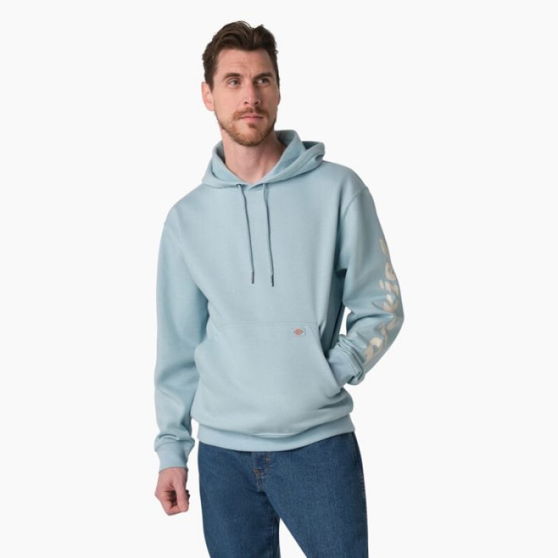 Dickies Apa Repellent Logo Sleeve Hoodie Albastri | YOVN9359