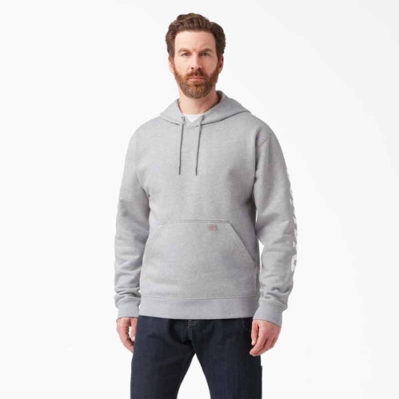 Dickies Apa Repellent Logo Sleeve Hoodie Gri | GBCF4251
