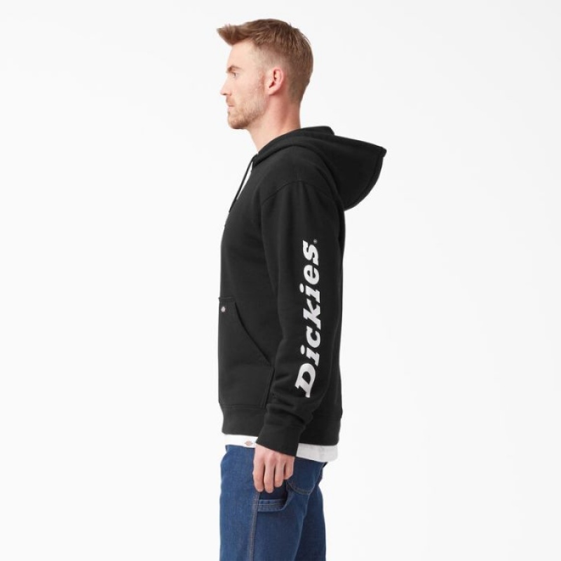 Dickies Apa Repellent Logo Sleeve Hoodie Negrii | THND3485