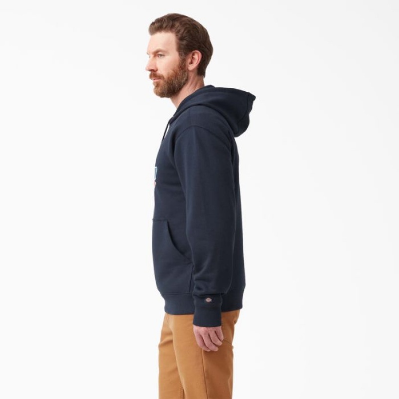 Dickies Apa Repellent Tri-Color Logo Hoodie Bleumarin | MLZP0381