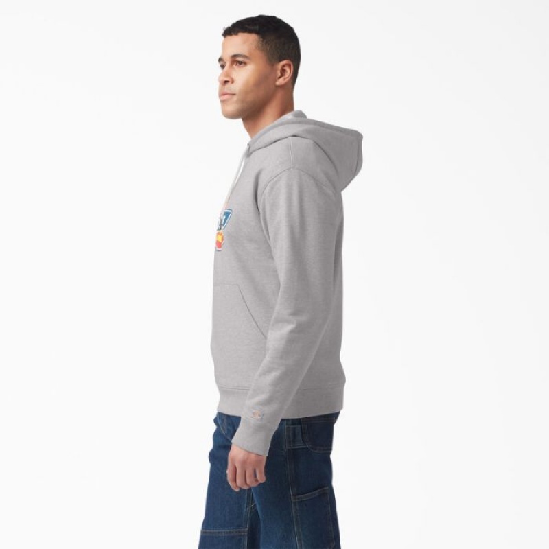 Dickies Apa Repellent Tri-Color Logo Hoodie Gri | FIAS8973