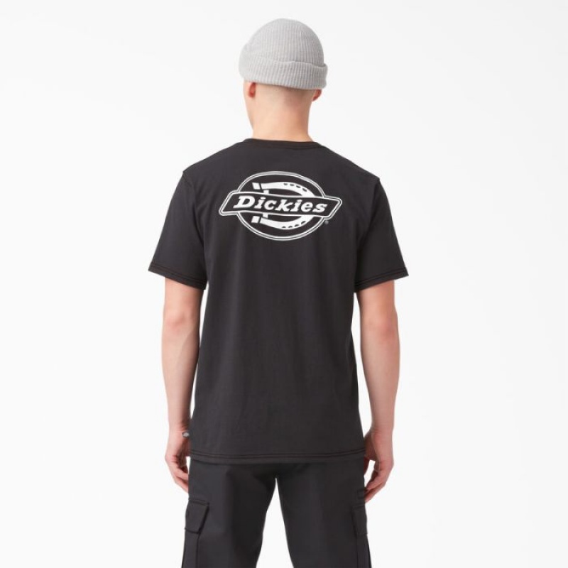 Dickies Back Logo Grafice T-Shirt Negrii | FYRI1686