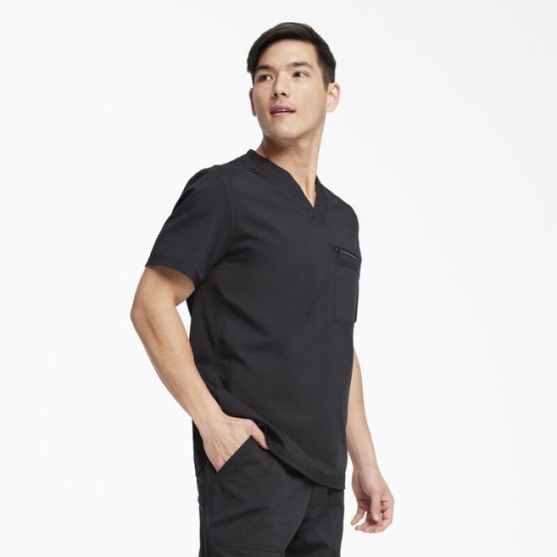 Dickies Balance V-Neck Scrub Top Negrii | DZYH1674