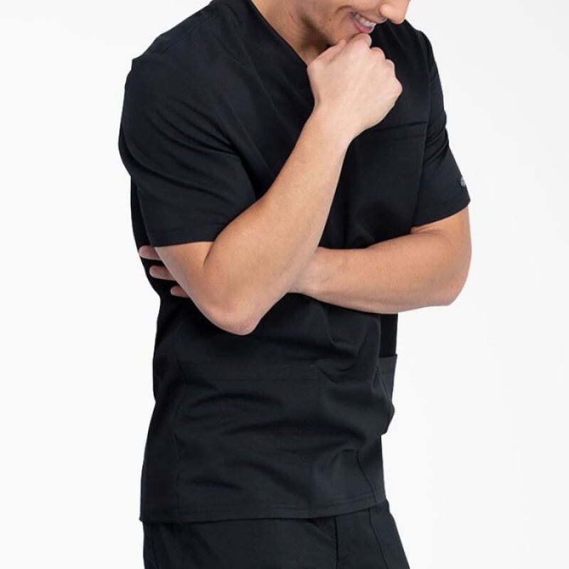 Dickies Balance V-Neck Scrub Top with Patch Pockets Negrii | WFHH8900