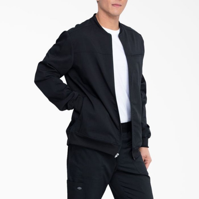 Dickies Balance Zip Front Scrub Jacket Negrii | DVWX1469