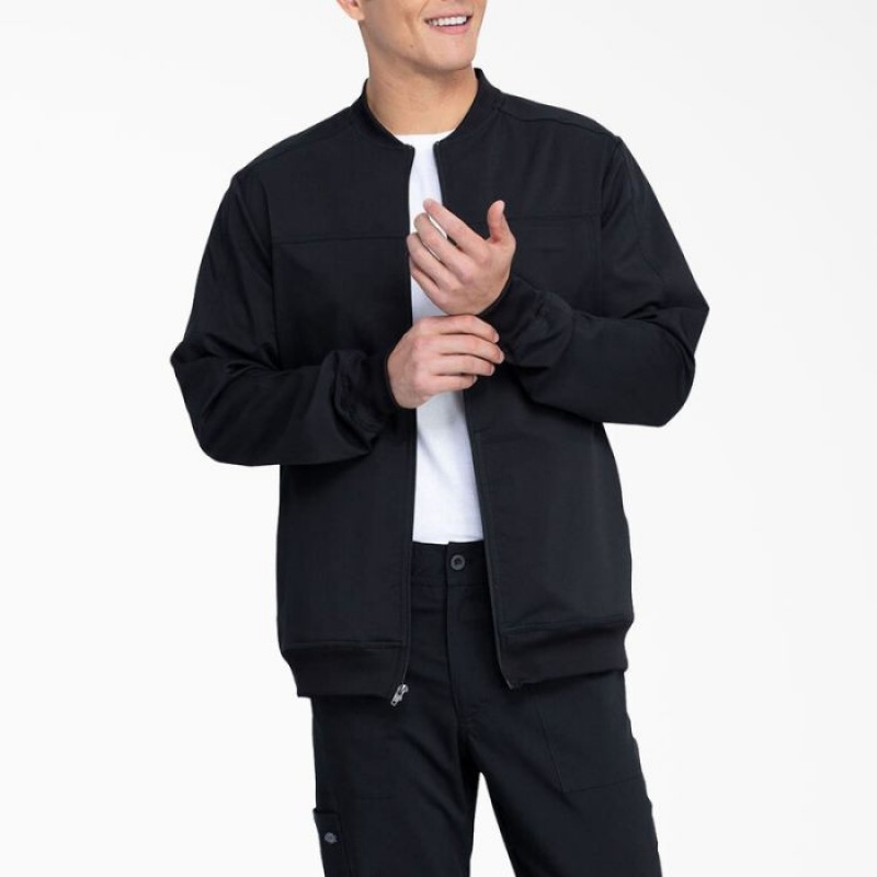 Dickies Balance Zip Front Scrub Jacket Negrii | DVWX1469