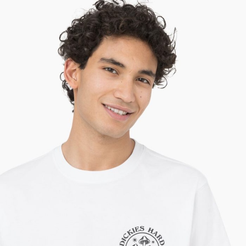 Dickies Bayside Gardens Scurte Sleeve T-Shirt Albi | OCKM2763