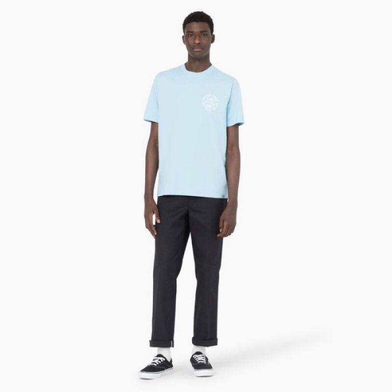 Dickies Bayside Gardens Scurte Sleeve T-Shirt Albastri | QOUG3124