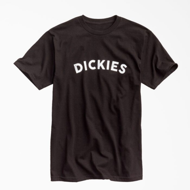 Dickies Block Text Grafice T-Shirt Negrii | QSZG0369