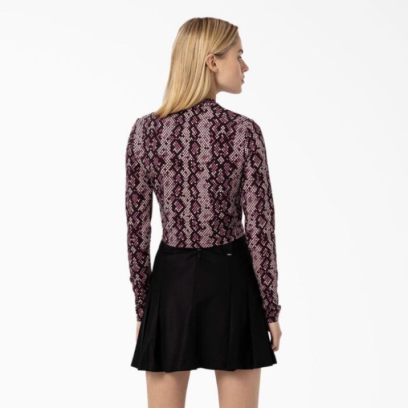 Dickies Camden Long Sleeve Cropped T-Shirt Roz Deschis | KFXL8953