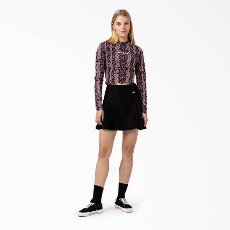 Dickies Camden Long Sleeve Cropped T-Shirt Roz Deschis | KFXL8953