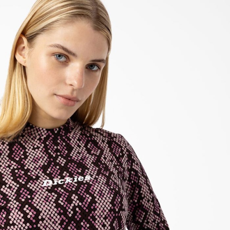 Dickies Camden Long Sleeve Cropped T-Shirt Roz Deschis | KFXL8953