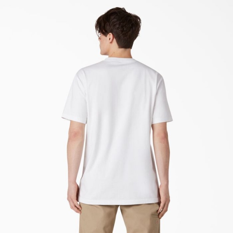 Dickies Chest Logo Pocket T-Shirt Albi | CLVC5278