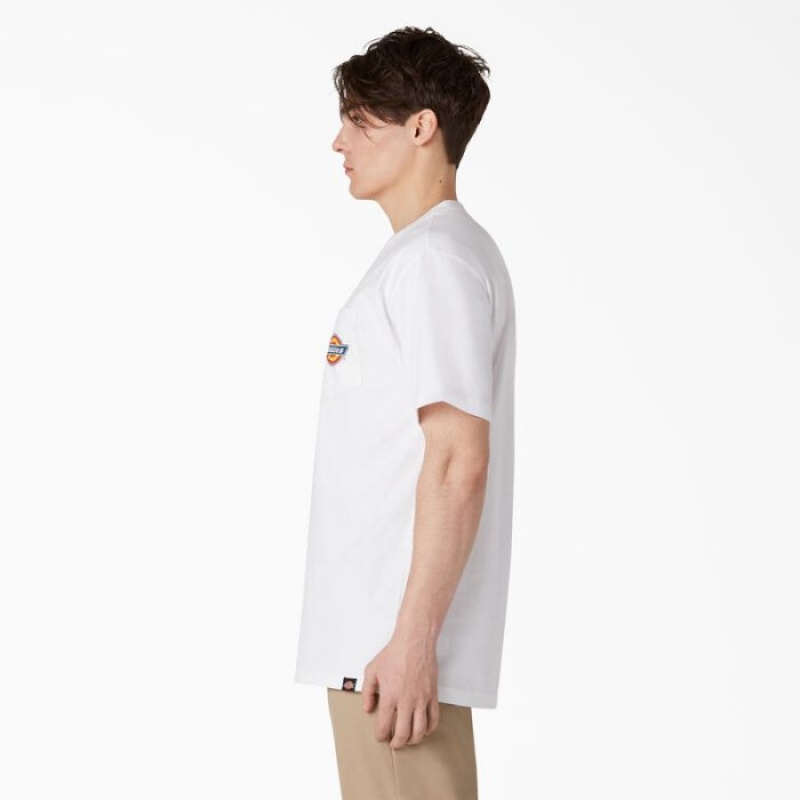 Dickies Chest Logo Pocket T-Shirt Albi | CLVC5278