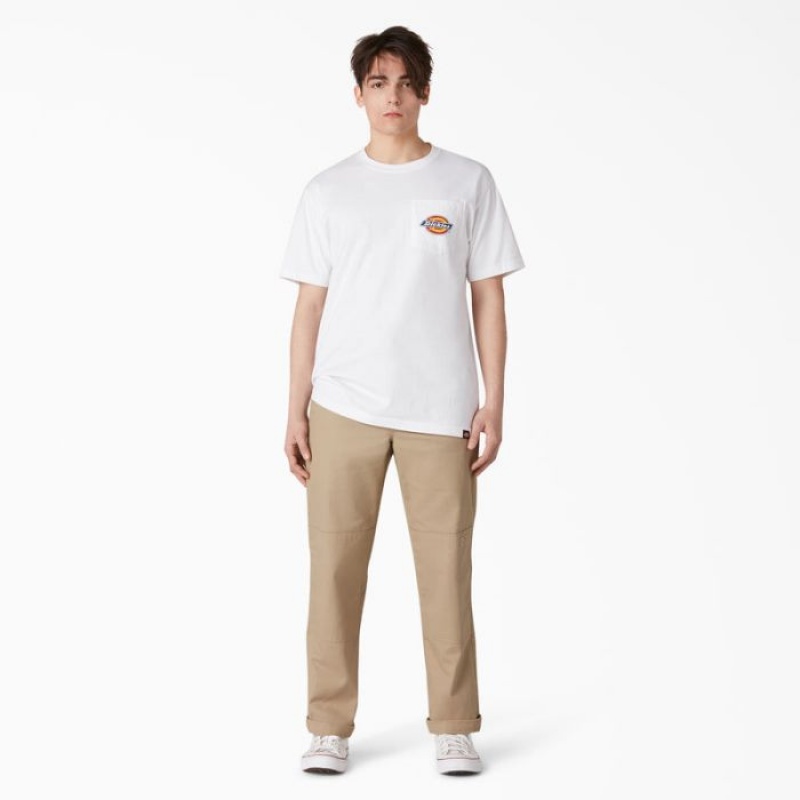 Dickies Chest Logo Pocket T-Shirt Albi | CLVC5278
