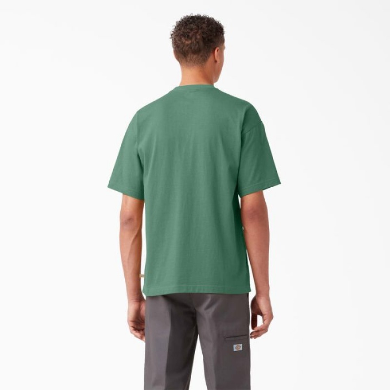 Dickies Chest Logo Pocket T-Shirt Verzi Inchis | MWWC9981