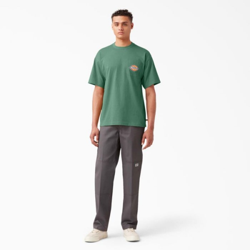 Dickies Chest Logo Pocket T-Shirt Verzi Inchis | MWWC9981