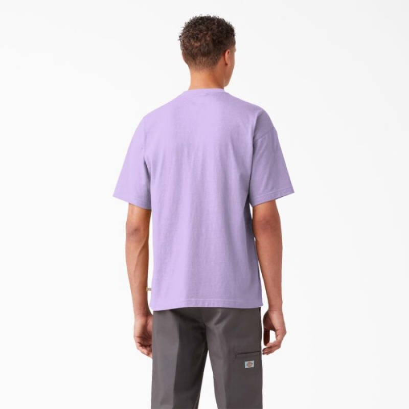 Dickies Chest Logo Pocket T-Shirt Violet Roz | SSDE4235