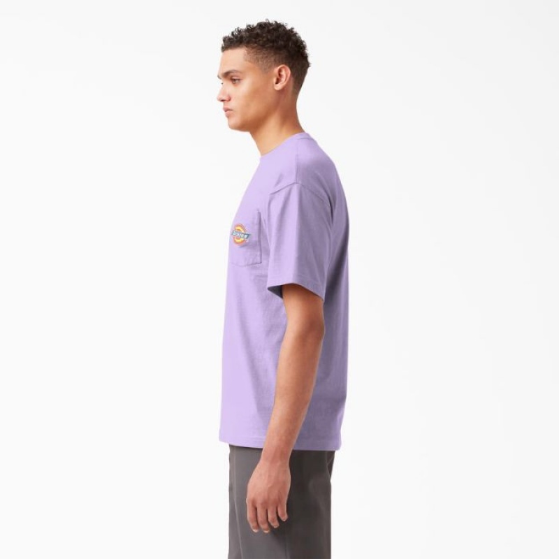 Dickies Chest Logo Pocket T-Shirt Violet Roz | SSDE4235