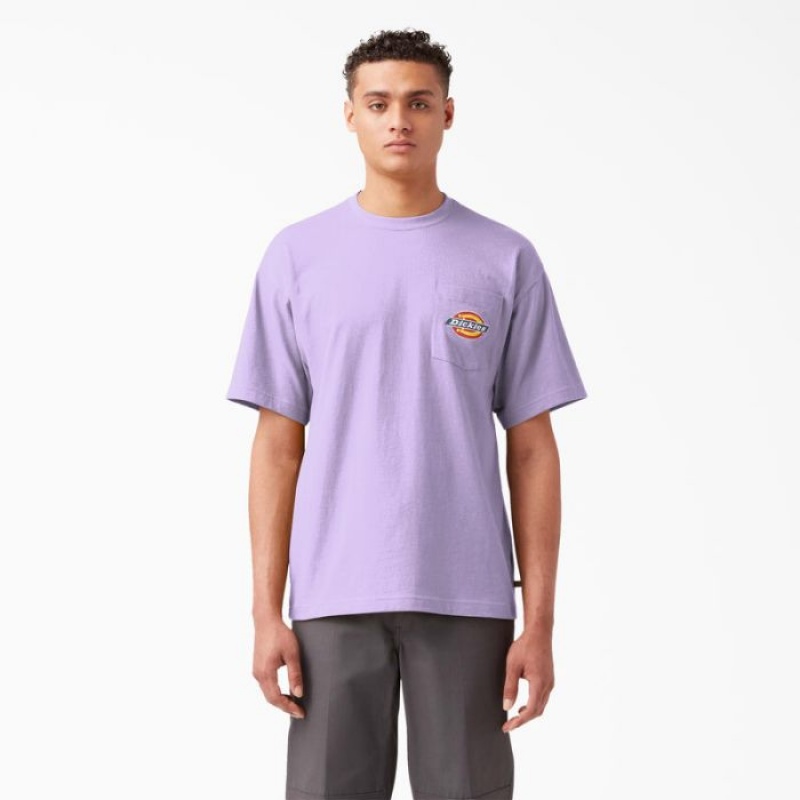 Dickies Chest Logo Pocket T-Shirt Violet Roz | SSDE4235