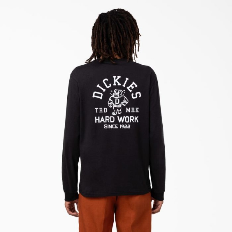 Dickies Cleveland Long Sleeve T-Shirt Negrii | PXWA5009