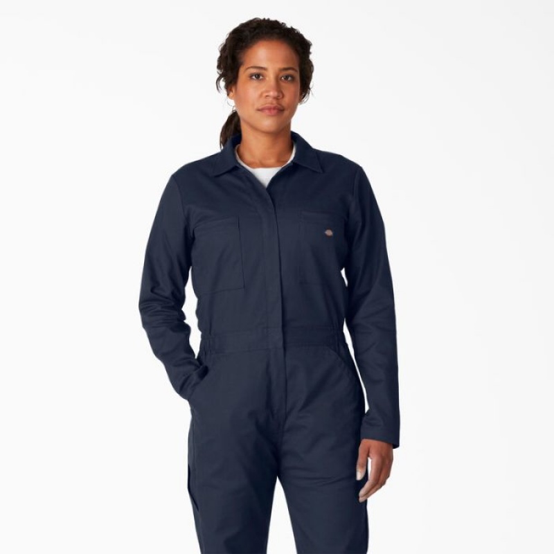 Dickies Cooling Long Sleeve Coveralls Bleumarin | BRYI5268