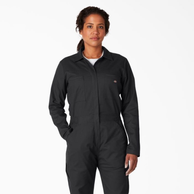 Dickies Cooling Long Sleeve Coveralls Negrii | YIKW2358