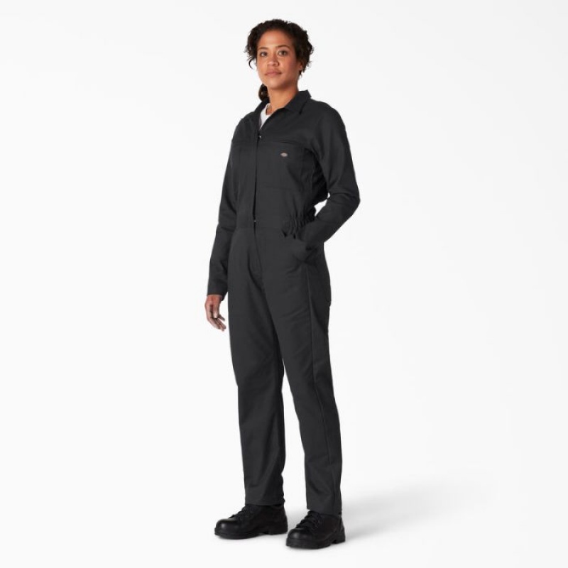 Dickies Cooling Long Sleeve Coveralls Negrii | YIKW2358