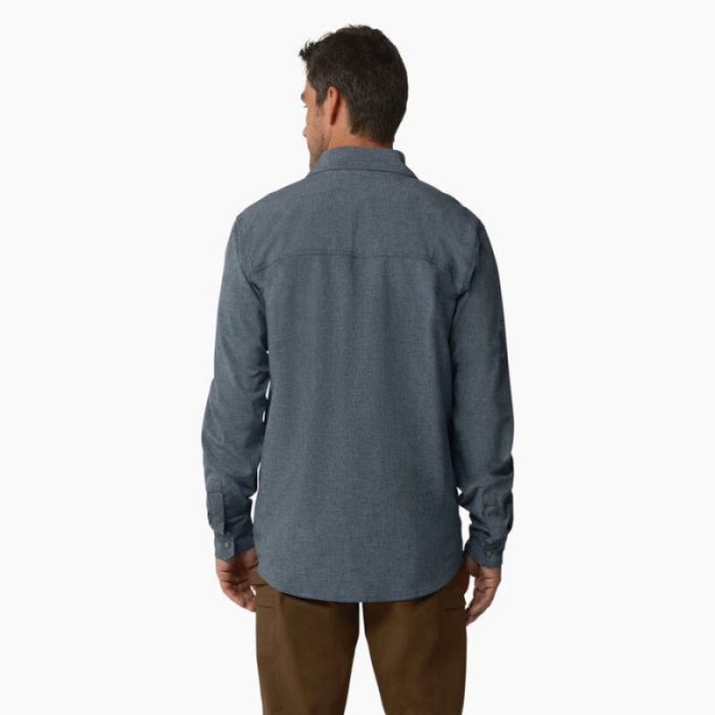 Dickies Cooling Long Sleeve Lucru Shirt Albastri | YEZC0708