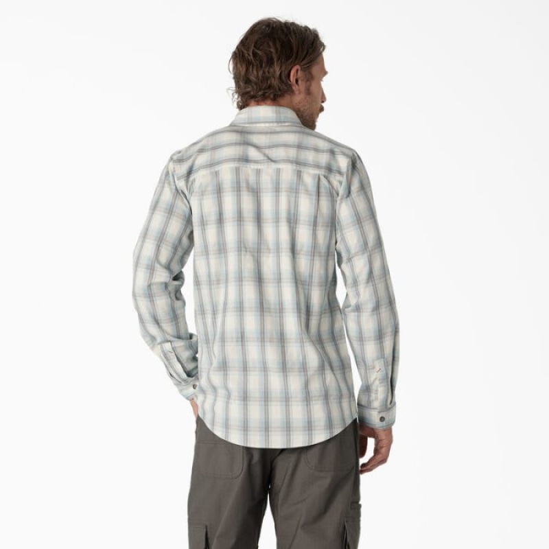 Dickies Cooling Long Sleeve Lucru Shirt Albastri | TJVD9745