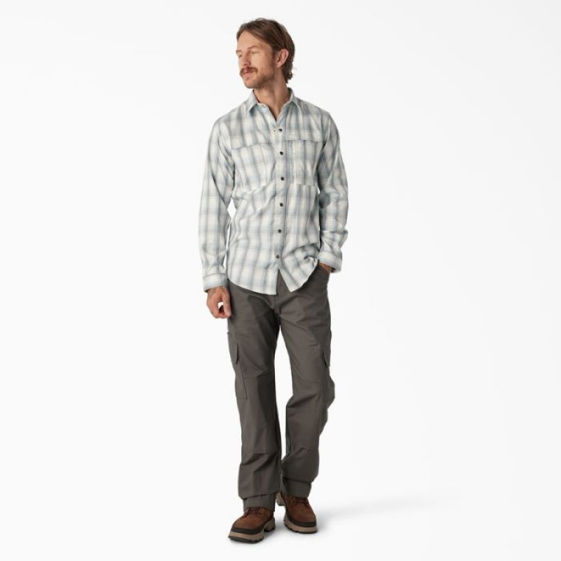 Dickies Cooling Long Sleeve Lucru Shirt Albastri | TJVD9745