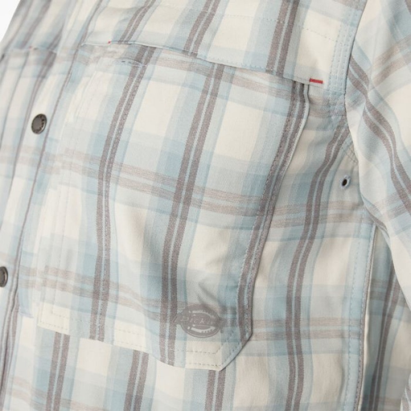 Dickies Cooling Long Sleeve Lucru Shirt Albastri | TJVD9745