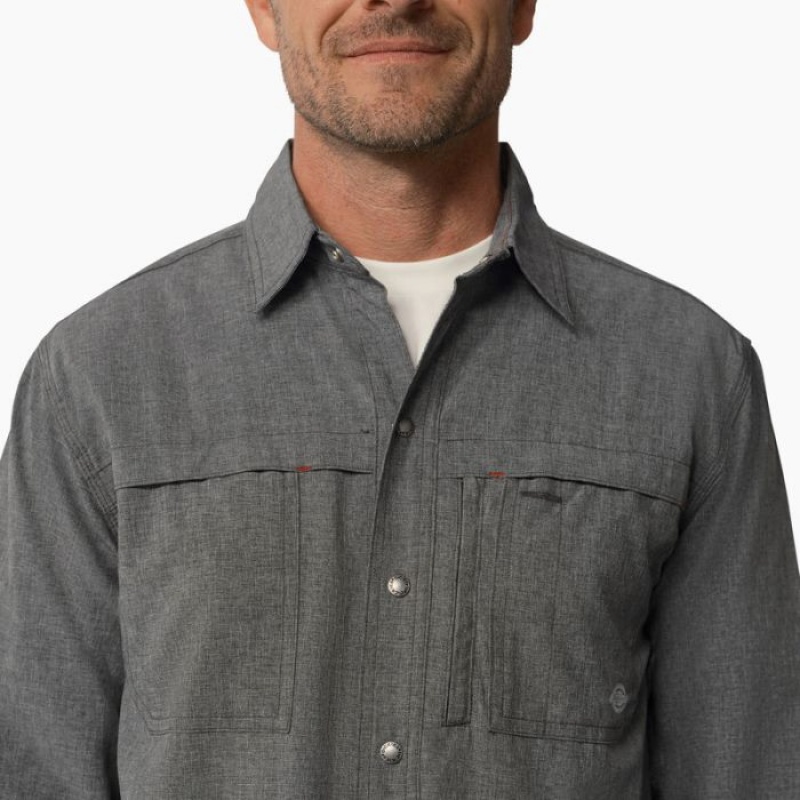 Dickies Cooling Long Sleeve Lucru Shirt Gri | HKDR1198