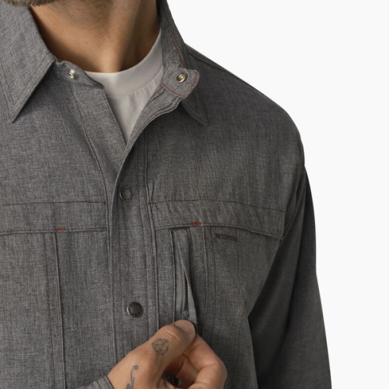 Dickies Cooling Long Sleeve Lucru Shirt Gri | HKDR1198