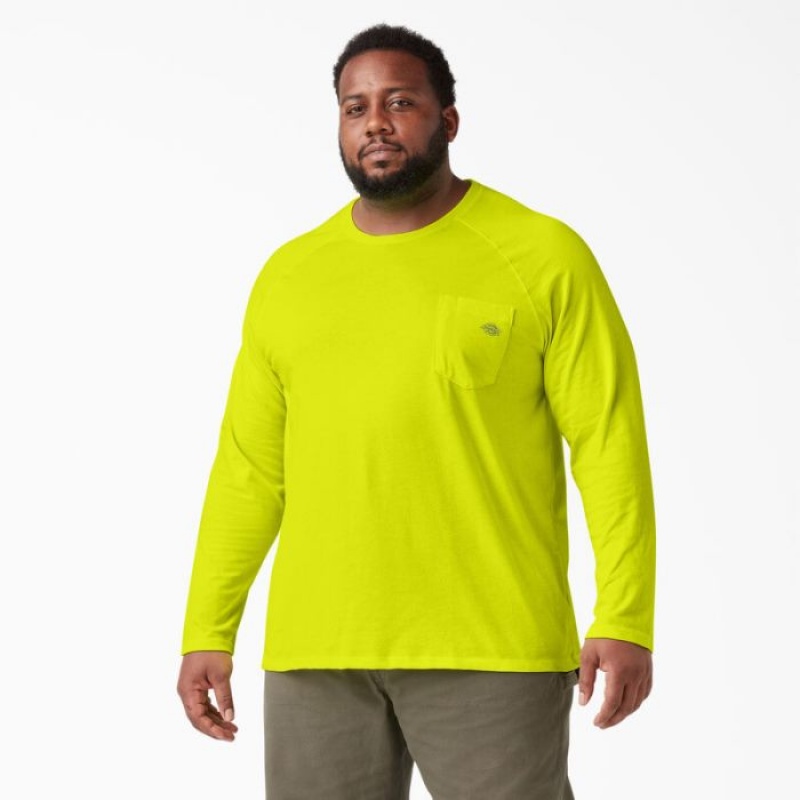 Dickies Cooling Long Sleeve Pocket T-Shirt Galbeni Deschis | MDDW6966