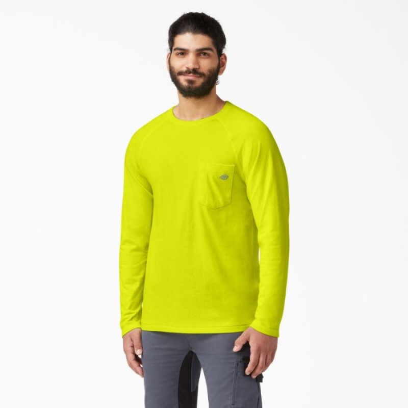 Dickies Cooling Long Sleeve Pocket T-Shirt Galbeni Deschis | MDDW6966