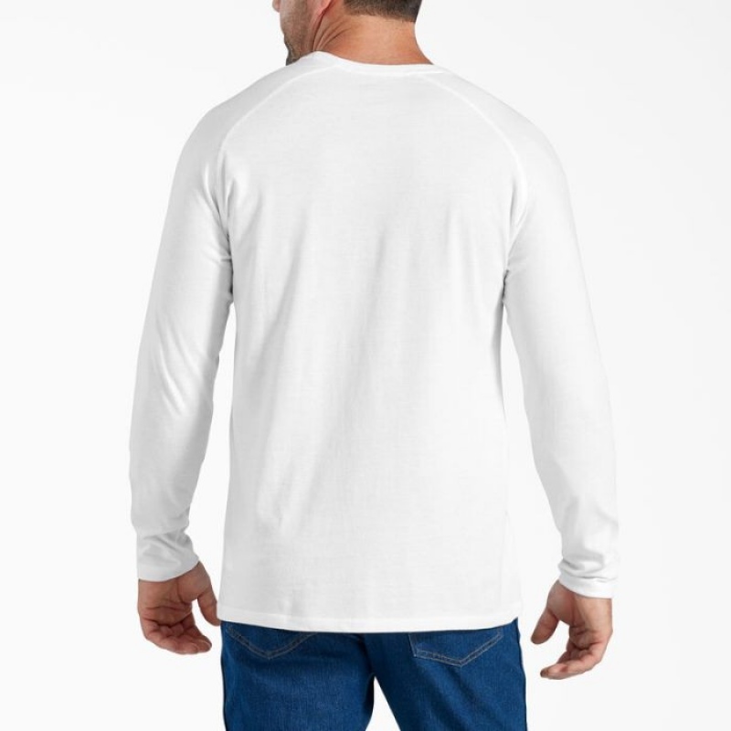 Dickies Cooling Long Sleeve Pocket T-Shirt Albi | DJKF2126