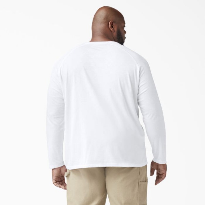 Dickies Cooling Long Sleeve Pocket T-Shirt Albi | DJKF2126
