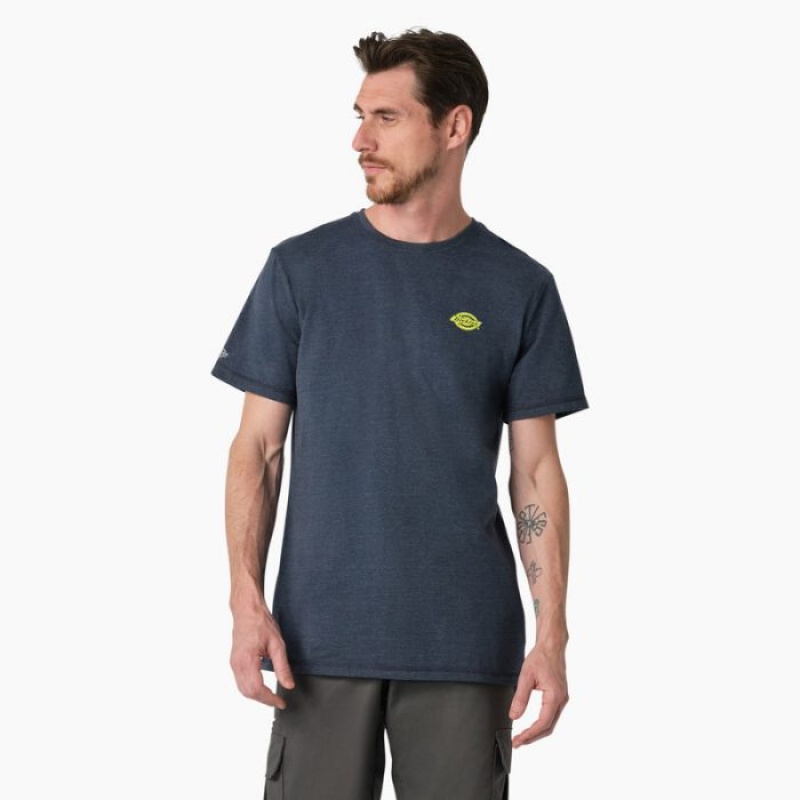 Dickies Cooling Performance Grafice T-Shirt Bleumarin | UFQM9863