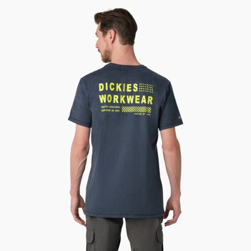 Dickies Cooling Performance Grafice T-Shirt Bleumarin | UFQM9863